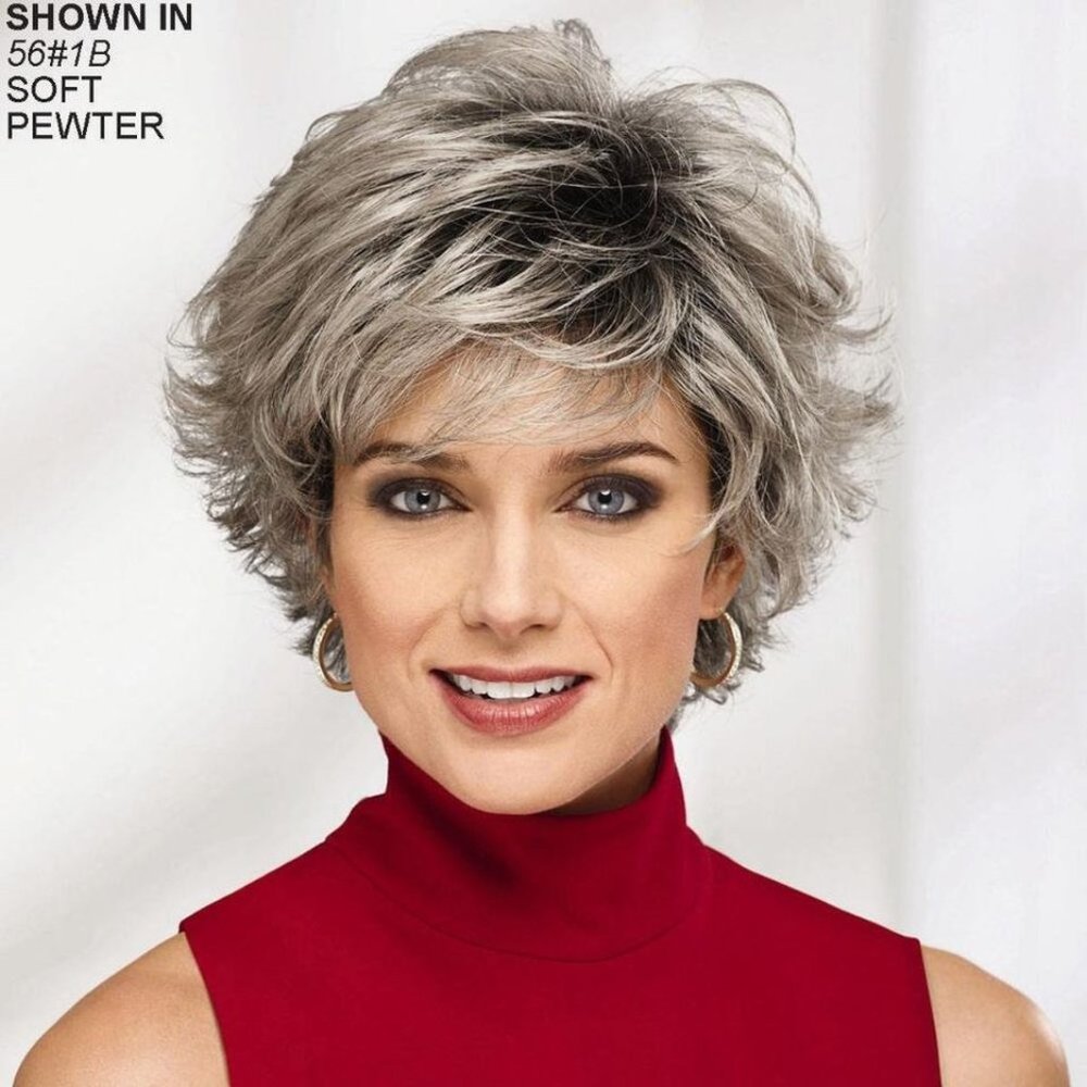 New Paula Young Dance Whisperlite Wig in Rooted Soft Pewter Shade